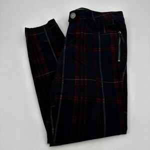 DEMOCRACY Freedom Jeggings Women's Size 8 Plaid Red Black Zipper Grunge